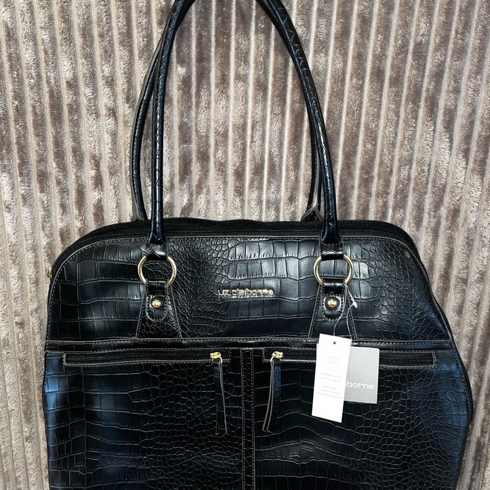 NWT Liz Claiborne Black Laptop Bag/Tote